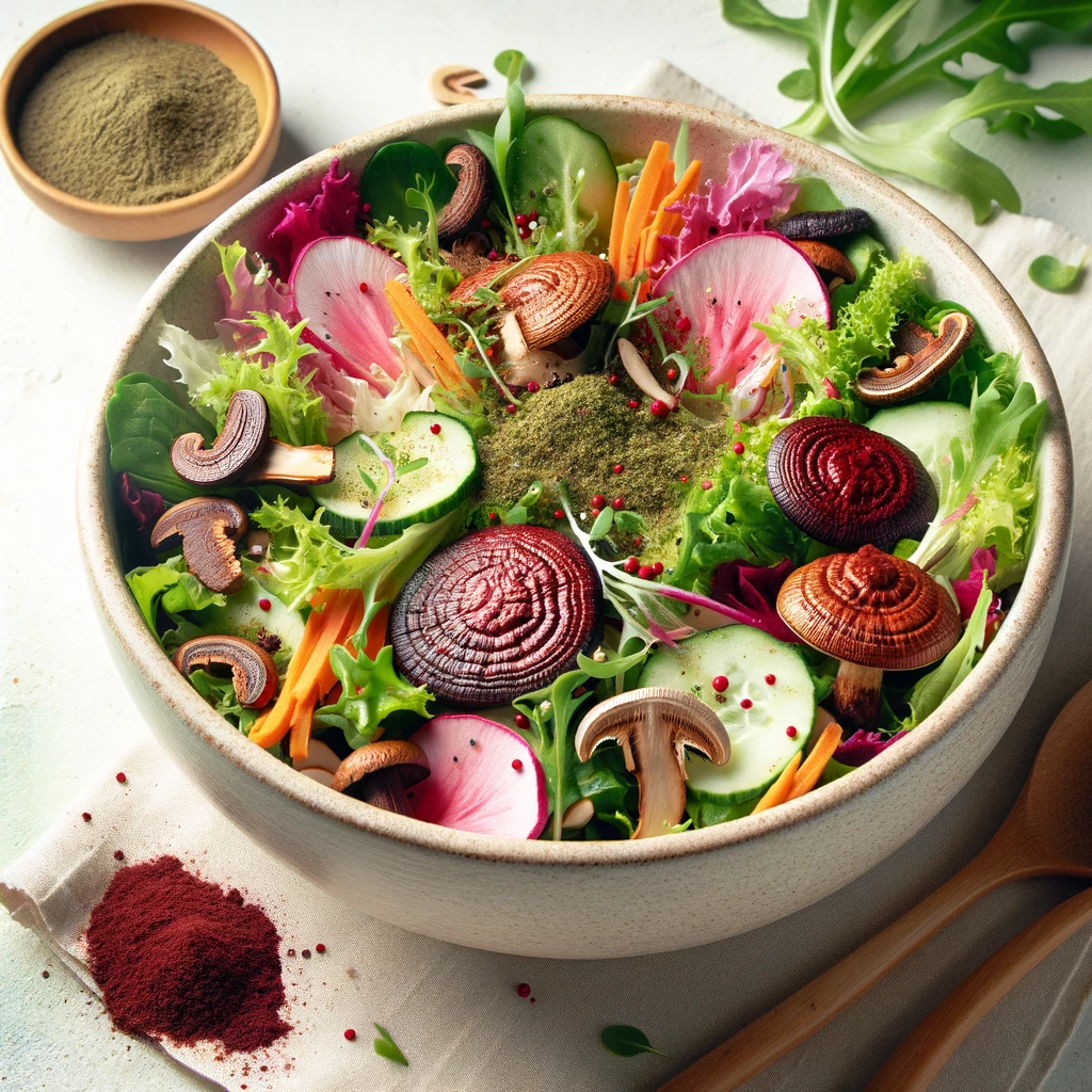 Ensaladas con reishi