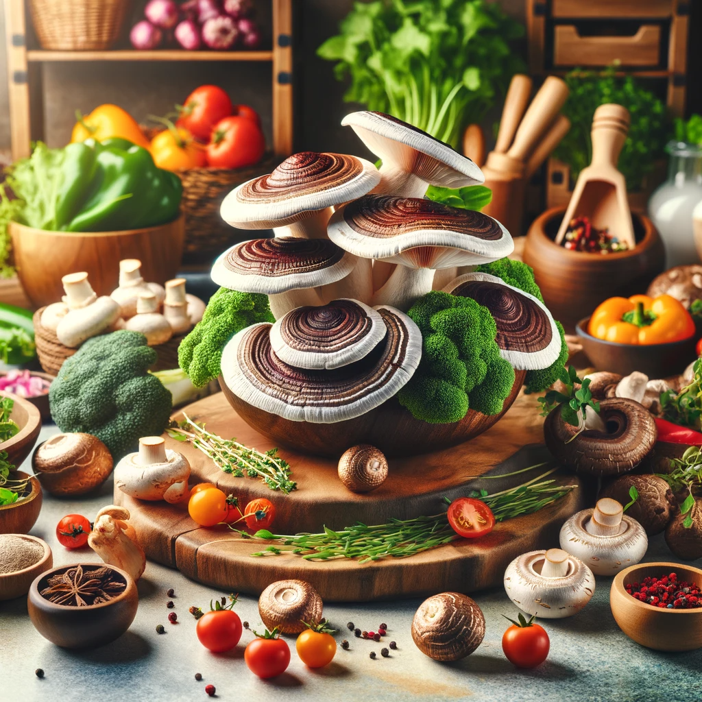 platos salados con reishi