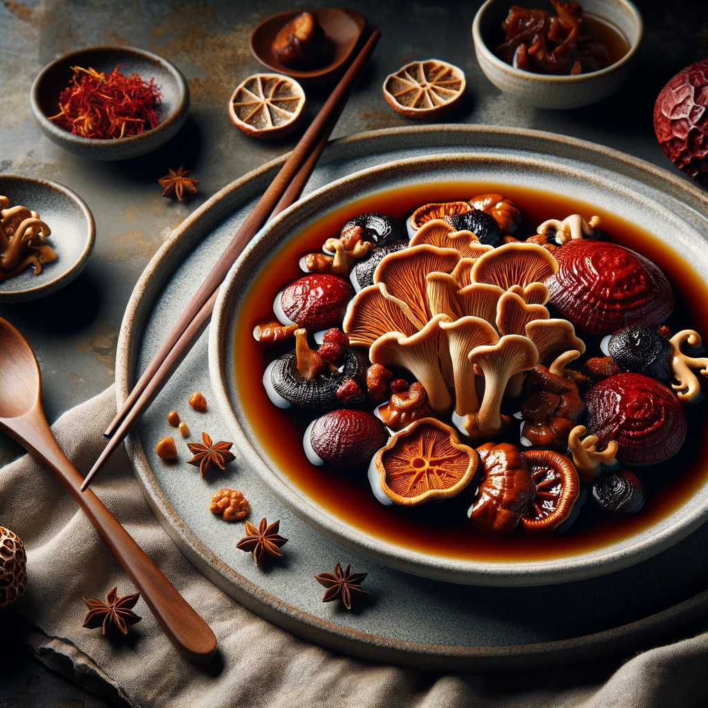 platos salados con reishi